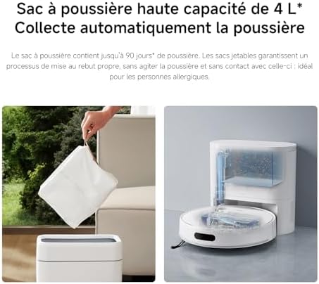 H40 Aspirateur Robot avec Station de Vidage Automatique, 10000 Pa
