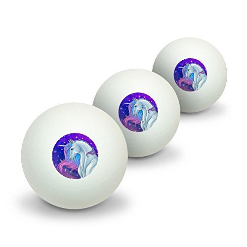 Majestic Unicorn Pink Purple Blue Novelty Table Tennis Ping Pong Ball 3 Pack