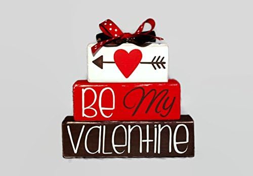 Be My Valentine Cupid Valentines Day Heart Red Decor Boyfriend Husband Secret Crush WoodenBlock Home Decor