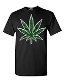 Shop4Ever Marijuana Leaf T-shirt Weed Smokers Shirts Large Black
