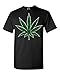 Shop4Ever Marijuana Leaf T-shirt Weed Smokers Shirts Large Black