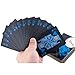 Waterproof Plastic Poker Playing Cards, Black PVC Poker Table Cards Classic Magic Tricks Tool Deck (54pcs)(Black and Blue)