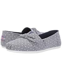 Skechers Bobs Drift de peluche para mujer. Plano de ballet con diseño de lunares