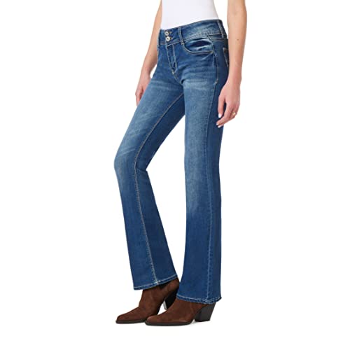 WallFlower Women's Size InstaStretch Luscious Curvy Bootcut Jeans, Chrystie Pur…