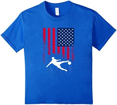 unisex-child Soccer T-Shirt, American Flag USA Soccer Club Team Gift 10 Royal Blue
