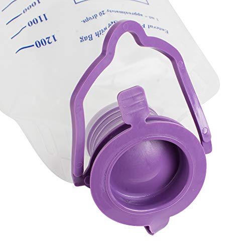 Denshine Disposable Enteral Nutrition Bag Feeding Bag, 1200ml Enteral Delivery Gravity/Pump Feeding Bag Set, Detachable Connector