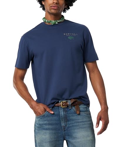Buffalo David Bitton Men's Short Sleeve Logo Tee, Whale, X-Large