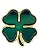 PinMart Green Four Leaf Clover St. Patricks Day Lapel Pin