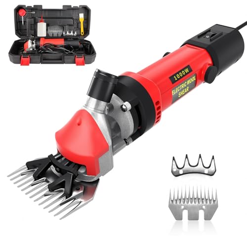 1000W Sheep Clipper, Electric Shearing Machine with 6 Adjustable Speed, Electric Hair Clipper with Carrying Case, Electric Shearing Machine for Sheep Sheep Alpacas Goats