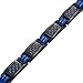 Blue Carbon Fiber Titanium Magnetic 4 Element Bracelet Double Strength Adjusting Tool and Gift Box Included