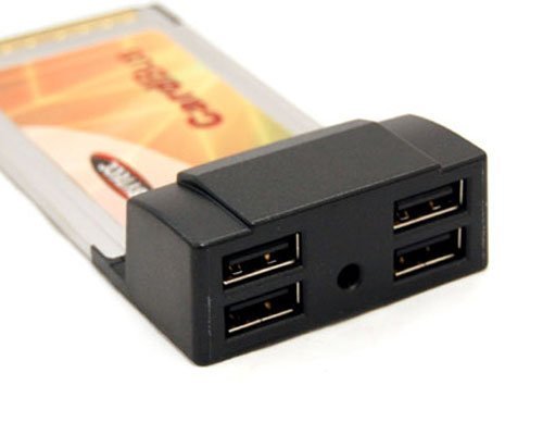 USB 2.0 PCMCIA Card Bus 4 Port w/USB Power Cable Adaptor UC-204