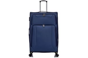 American Traveller Spinner Luggage Suitcase - Soft Side Luggages - Multiple Color Options and Sizes (Navy, 25")