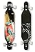 VOLADOR Urban Freeride Pro Longboard Cruiser 40-42inch | Canadian Maple Wood Deck & Forged Reverse Kingpin Truck | Drop Through Longboard Complete Setup for Urban Commuting (Splash)