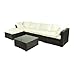 Outsunny 6 Piece Outdoor Patio PE Rattan Wicker Sofa Sectional Furniture Set, Deluxe