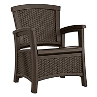 Suncast BMCC1800 EMW8862948 Elements Club Chair with Storage-Lightweight, Resin, All-Wea, Java