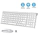 iClever GK03 Wireless Keyboard and Mouse Combo - 2.4G Portable Wireless Keyboard Mouse, Rechargeable Battery Ergonomic Design Full Size Slim Thin Stable Connection Adjustable DPI, Silver and White primary
