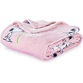 Berkshire Blanket Peanuts® VelvetLoft® Cute Character Snoopy Plush Blanket,Make A Wish Spring Pink,Twin 60 in x 90 in (Official Peanuts® Product)