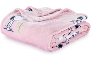Berkshire Blanket Peanuts® VelvetLoft® Cute Character Snoopy Plush Blanket,Make A Wish Spring Pink,Twin 60 in x 90 in (Official Peanuts® Product)