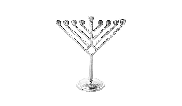 Amazon Com Legacy Judaica Stainless Steel Chabad Rambam Chanukah Menorah For Sprial Candels Or Chavas Chandles Tall Branch Menora Style 15 Tall X 13 75 Wide Home Kitchen