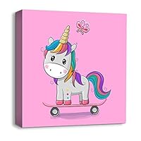 Canvas Wall Art Cartoon Picture Canvas Prints Home Artwork Decoration for Kids Bedroom Bathroom - 12x12 inches