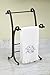 mDesign Decorative Metal Fingertip Towel Holder Stand for Bathroom Vanity Countertops to Display and Store Small Guest Towels or Washcloths, 2 Tiers - 13.6