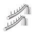 IMEEA Folding Wall Mount Clothes Hanger SUS304 Stainless Steel Swing Arm Holder Clothes Rack with 6 Hooks, Set of 2