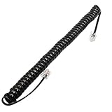 SNANSHI Telephone Cord Handset Cord Telephone Handset Coiled Cord Cable Telephone Spiral Cable 6ft Black
