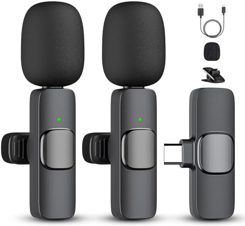 2 Pack Professional Wireless Lavalier Microphone for iPhone... en promo sur Amazon
