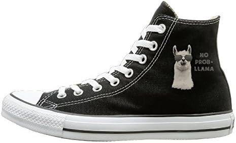 JiDeWo No Problem Llama Unisex High-tops Canvas Shoes