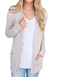 Womens Cardigans Open Front Long Sleeve Knit Cardigan Sweater with Pockets By Chuanqi