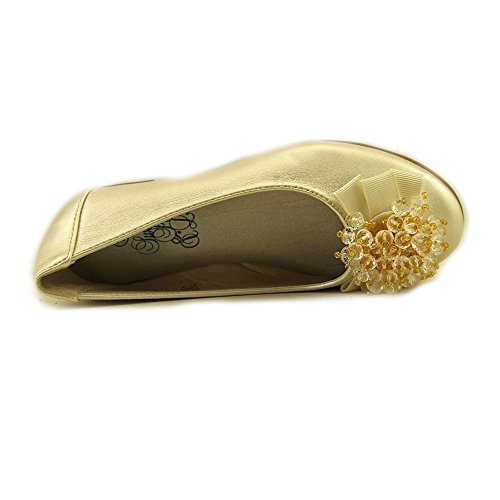 Girls Flats with Crystal Bead Bow (2, Ivory) - Thumbnail 3