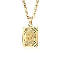 Glimmerst Initial Pendant Necklace Stainless Steel