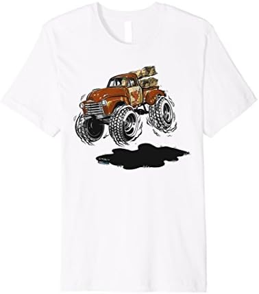 Mens Vintage Hot Rod Cartoon Pickup Truck T-Shirt 2XL White