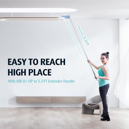 AIR U+ 20 Refills Duster for Flash Dust Magnet Long Handle - 183cm Extendable Handled Microfiber Dusters for Cleaning, Ceiling, Fan, Window, Blinds, Cobweb