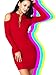 JayJay Women Off Shoulder Zipper Neck Long Sleeve Bodycon Club Party Dress