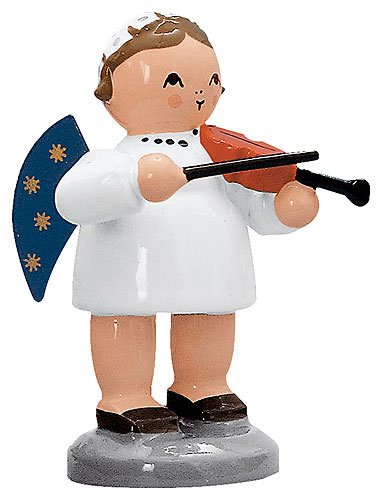 KWO Angel Figurine with Violin, Wood, Multi-Colour, 30 x 30 x 5 cm
