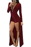 YOLL V-neck One Piece Bodysuit Jumpsuit Bodycon Rompers Dress