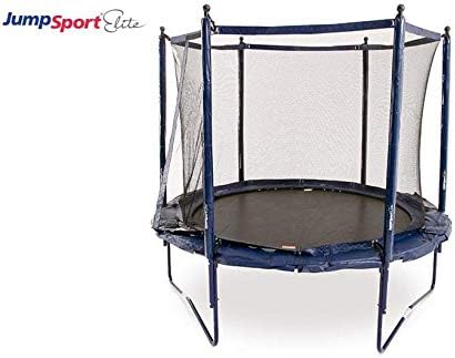 JumpSport Elite 10 Foot StagedBounce Technology Kids Outdoor Trampoline System with Easy-Set Up Safety Enclosure Kit
