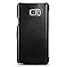Note 5 Case,PERSTAR [Vintage Classic Series] [Genuine Leather] Flip Cover Folio Case, [1 Card Slot] with Magnetic Closure for Samsung Galaxy Note 5 (Vintage Black)