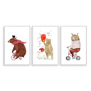 Framed Canvas Wall Art for Living Room, Bedroom Cute Animals Baby Room Canvas Prints for Home Decoration Ready to Hanging - 16"x24"x3 Panels