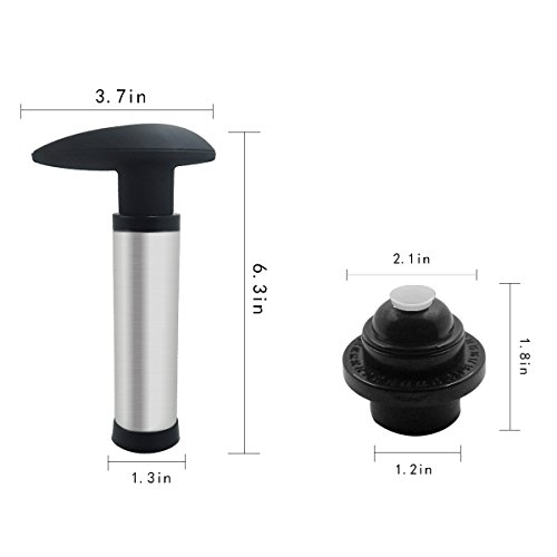 Stainless Steel Wine Stopper Crok Saver Preserver Champagne Liquor Beer Wine Bottle Stoppers Caps 2-Pack - Thumbnail 4