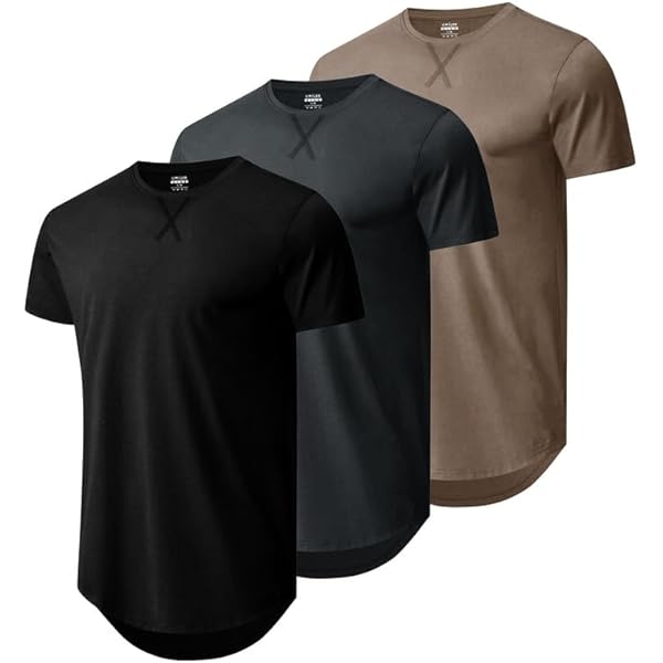 Mens 3 Pack Plain Cotton Shirts Short Sleeve Casual Crew Neck T
