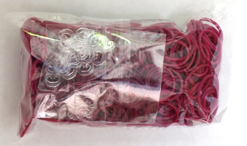 Rainbow Loom Latex Free Rubber Band Refill + C-clips - Fuchsia