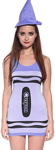 Fun Crayola Crayon Tank Dress Fancy Dress Costume Crayons w/ Hat for groups Adult / Teen