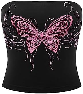 SOLY HUX Women's Y2k Gothic Lace Trim Cami Crop Top Sleeveless