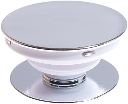 Phone Grip and Stand, Flexible Pop Mount Holder Socket for Smartphones and Tablets - (Silver)
