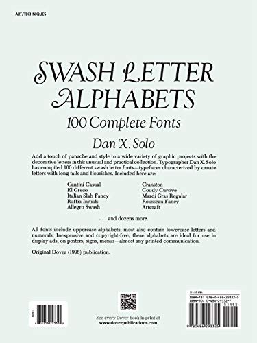 Swash Letter Alphabets: 100 Complete Fonts (Lettering, Calligraphy, Typography) - Thumbnail 2