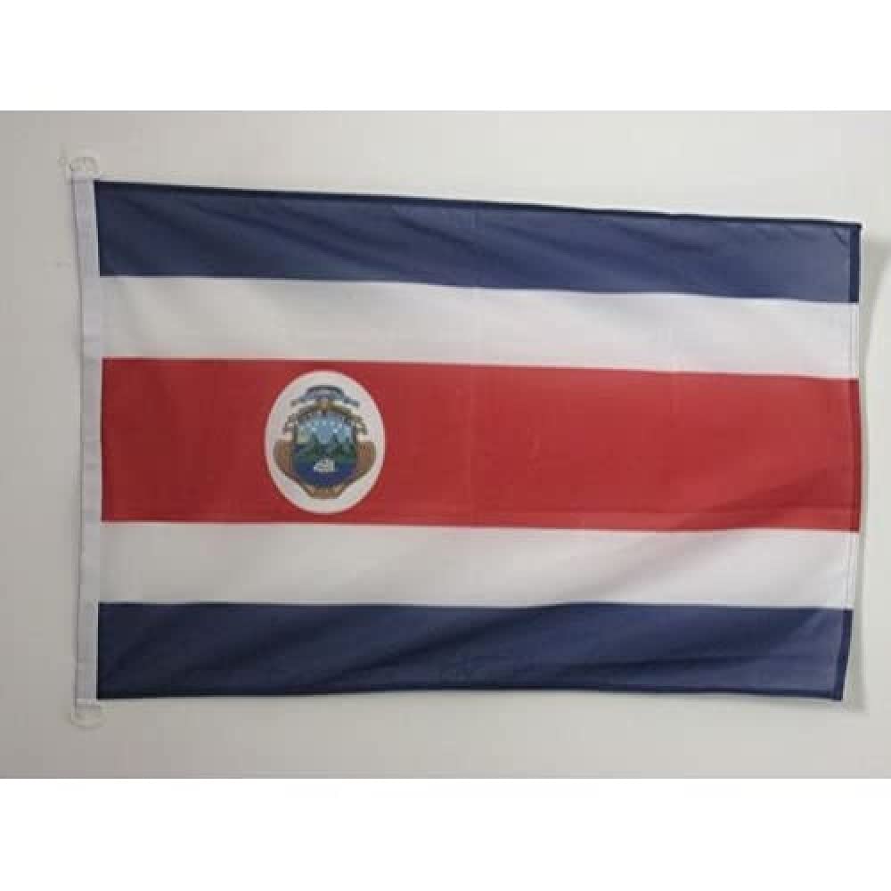AZ FLAG - Costa Rica Flag - 3x5 Ft - External Use - Costa Rican Banner Knitted Polyester with Two Plastic Rings - Fade Resistant - Vivid Colors - 3' x 5' Feet - 150x90 Cm
