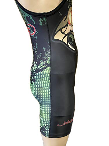 Woldorf USA Wrestling Singlet Green Snake Digital Sublimation (XS)