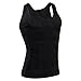 Jiao Miao Mens Waist Body Shaper Vest T-Shirt Tank Tops,T001-Black-XXL